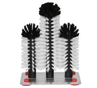 Glass cleaning brush with metal base, 2 x 18 cm and 1 x 25 cm