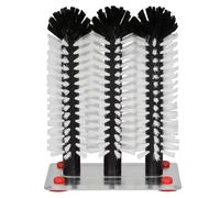 Glass cleaning brush with metal base, 3 x 25 cm