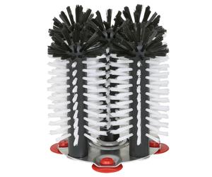 Glass cleaning brush with metal base - Delfin, 5 x 18 cm