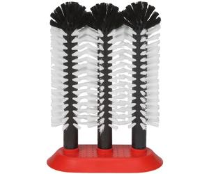 Glass cleaning brush with suction plate, 3 x 25cm