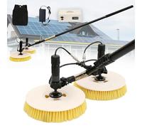 Glass Cleaning Brush with Telescopic Pole and Rotating Dual Head for Solar Panel Maintenance