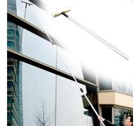 Glass Cleaning Extension Handle With Squeegee, Vitreous Sweep Pole Adjustable Length, Extendable Window Washing Pole For Glass Door/Mirror/Cleaning Tile Wall(L 14.4ft/4.4m)