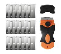 Glass Cleaning Tool with 15 Replacement, Window Cleaner for Hob, Oven, Ceramic Tiles and Adhesive Removal, Non Scratch Design with Ergonomic Handle