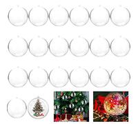Glass Clear , Christmas Tree Decorations Baubles 20PCS 5cm Acrylic Empty Plastic Baubles to Fill-Transparent Ball Sphere Fillable Tree Ornament for Craft Wedding Party Home