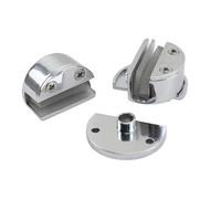 Glass Clip,2pcs Door Cupboard Showcase Cabinet Clamp Hinge Replacement Parts 360-Degree Rotating Shafts