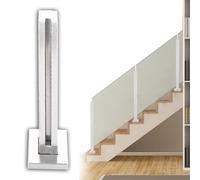 Glass Clip,Balcony Railing Column Balustrade, Safety Post Kit with Screws, Deck Garden Fence Panel Clamps Handrail(White End Post,H70cm)