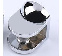 Glass Clip Support Buckle with Anti Slip Rubber Screw Grips, zinc Alloy with Polished Chrome Finish, Engineered to Hold Bathroom Glass Shelves Firmly in Place (12mm)