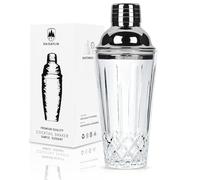 Glass Cocktail Shaker Set with Built-in Strainer - 14 Ounces Martini & Margarita Mixer Bartender Tools for Whiskey, Beverages, Coffee, Durable Crystal Clear Shaker Cup for Party, Home Bar & Gifts