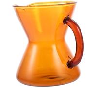 Glass Coffee Carafe 300ml Yellow Mini Handle Design | Elegant Shaped Pitcher Spout, Reusable Easy to Pour and Clean, Versatile Kitchen Serveware