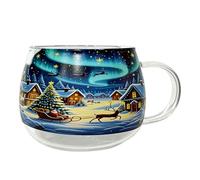 Glass Coffee Cups - Christmas Coffee Mug, Holiday Drink Cups, Festive Drink Mug | Reusable Ceramic Serving Container, Glassware Collection Milk Wine Drinking Glassware Collection