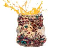 Glass Coffee Cups,Dried Flower Glass Coffee Cup - 160ml Containers Tumbler for Home Decor Kitchen Beverage Tea Milk Latte Water Christmas Party