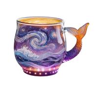 Glass Coffee Cups,Mermaid Tail Handle Modern Art,Coffee Glass Cups Tea Mug | for Tea Milk Water Juice Hot Cold Home Desk Office Decor Dorm Restaurant Bar Christmas