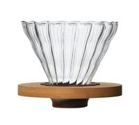 Glass Coffee Dripper - Clear Glass Cone with Stand, Reusable Filter Cup, Hand Coffee Maker, Portion Brewing Device | Coffee Filter for Kitchen from the Lie