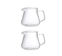 Glass Coffee Maker Server Tea Carafe with Smoothly Flows Spout 300ml / 500ml Capacity for Household 2PCS Hand Pour Coffee Carafe