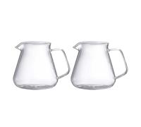Glass Coffee Maker Server Tea Carafe with Smoothly Flows Spout 300ml / 500ml Capacity for Household 2PCS Hand Pour Coffee Carafe