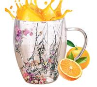 Glass Coffee Mug - Double-Layer Insulated 350ml Cup | 350ml Heatproof Milk Мug Fоr Hot and Cold Drinks, ār and Heat Resistant Clear Glass Mugs for Tea Çoffee Latte