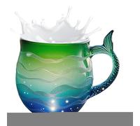 Glass Coffee Mugs | Aesthetic Drinkware Mermaid Tail | Mermaid Coffee Cups Glass Mugs | for Hot Cold Tea Water Juice Home Decor Office Dorm Restaurant Bar Birthday Christmas