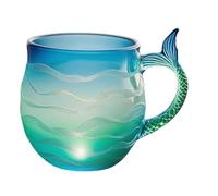 Glass Coffee Mugs | Aesthetic Sea Wave Modern Art Drinkware - Drink Cups Coffee Table Decor | for Hot Cold Tea Water Juice Home Decor Office Dorm Restaurant Bar Birthday Christmas