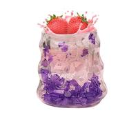 Glass Coffee Mugs | Coffee Glasses Mugs Dried Flowers Drinking Cups | Reusable Tumbler Drinkware Containers Home Decor Girls Women Cappuccino Latte Tea Juice Water Hot Cold Drink Kitchen