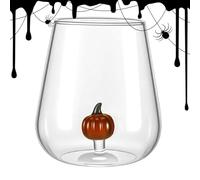 Glass Coffee Mugs - Halloween Glass Cups with Festive Design, Fun Drinkware for Party Bar Home Serving, Seasonal Glassware Fall Gatherings Themed Celebrations Kitchen Mug 6 Inch