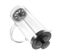 Glass Coffee Press 480ml with Lid for Coffee and Foamed Milk Drinks | High Borosilicate Build, Fine Mesh Filter, V-shaped Spout, 10x7x18.5cm, Manual Use