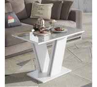 Glass Coffee Side Table White And Grey Modern Living Room Furniture Monarca