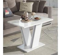 Glass Coffee Side Table White Modern Living Room Furniture