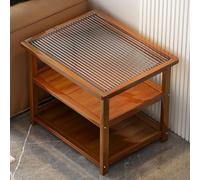 Glass coffee table, modern side table for the living room, rectangular bedside table, simple design for living room, bedroom, balcony, corner cabinet