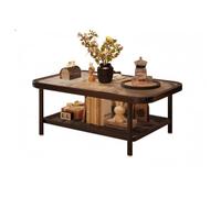 Glass Coffee Table, Retro Style Side Table for Living Room, Perfect for Small Spaces
