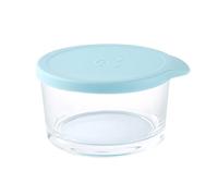 Glass Containers with Lids,270ml Glass Meal Prep Containers with Airtight Lids,Yogurt Jars, Oatmeal Salad Jars, for Cereals Milk Fruit Condiment Dressing Sauce Snacks Juice (Sky-Blue)