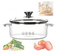 Glass Cooking Pot - Heat-Resistant, Lightweight, Easy to Clean, Good Heat Preservation, Ideal for Pasta, Noodle Soup, Milk, and More