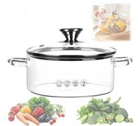 Glass Cooking Pot - Heat-Resistant, Lightweight, Easy to Clean, Good Heat Preservation, Ideal for Pasta, Noodle Soup, Milk, and More