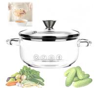 Glass Cooking Pot - Heat-Resistant, Lightweight, Easy to Clean, Good Heat Preservation, Ideal for Pasta, Noodle Soup, Milk, and More