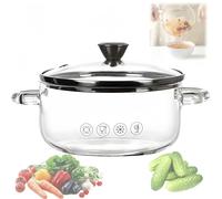 Glass Cooking Pot - Heat-Resistant, Lightweight, Easy to Clean, Good Heat Preservation, Ideal for Pasta, Noodle Soup, Milk, and More