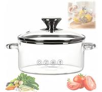 Glass Cooking Pot - Heat-Resistant, Lightweight, Easy to Clean, Good Heat Preservation, Ideal for Pasta, Noodle Soup, Milk, and More