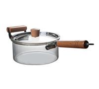 Glass Cooking Pot with Lid, 3.5L, Microwavable, Uncoated, Clear, Ideal for Cooking, Baking and Serving, Durable, Easy to Clean