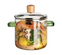 Glass Cooking Pot with Lid Heat Borosilicate Simmer Saucepan Transparent Stovetop Cookware for Soup Milk Porridge Pasta Easy Cleaning Kitchen (GN2, 25.5cmX21cm)