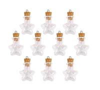 Glass Cork Bottle Five-pointed Star Jars Vial - Wishing Bottles Pendant