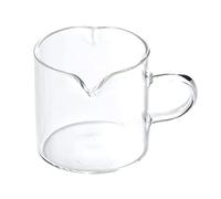 Glass Creamer, 4Oz Mini Glass Creamer Pitcher Double Spouts Milk Pourer Jug with Handle for Coffee