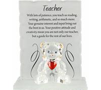 Glass Crystal Bear Gift Ornaments Set Engraved Poem Poetic Writing Message Teacher