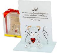 Glass Crystal Ornaments Bear Gift Set Poem Poetic Writing Message Dad