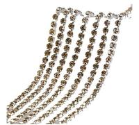 Glass Crystal Rhinestone Chain Bottom Sew on Cup Chains for DIY Garment Bags Decorations for Clothes,Bags,Shoe,Wedding Dress Decoration(Color 13,2mm)