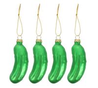 Glass Cucumber Hanging Ornament 4pcs for Christmas Tree Decoration
