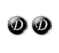 Glass Cuff-link Button for Men Durable Copper and Glass Design Elegant D Letter Pattern for Shirts and Formal Wear
