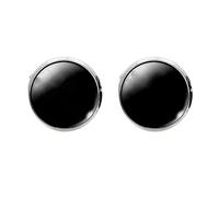Glass Cuff-link round Black Copper Men’s Jewellery