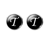 Glass Cufflinks with a-Z Letter Design for Men Stylish Decorative Sleeve Buttons for Formal Attire and Special Occasions