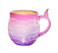 Glass Cup - Aesthetic Drinkware Mermaid Tail | Drink Cups Coffee Table Decor,for Hot Cold Tea Water Juice Home Decor Office Dorm Restaurant Bar Birthday Christmas