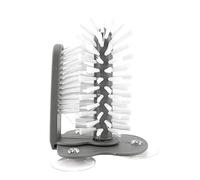 Glass Cup Cleaning Brush, 360 Degree Glass Cup Cleaner Washer Brushes with Suction Base 3 Head Double Brush Cleaning Tool for Kitchen Home Bar