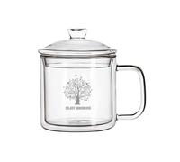 Glass Cup Double Walled Glass Tea Cup, 14.2Oz Clear Borosilicate Glass Cup