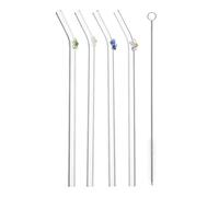 Glass Cup Straws Glass Straws for Coffee Mug Tea Beer Cocktail Bar Accessories(Color-A1)